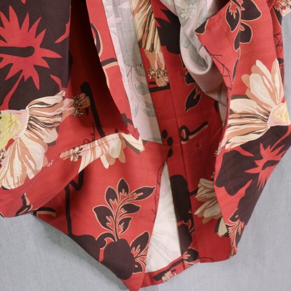 Hilo Hattie Hawaiian Shirt Men’s 3XL Red Hula Dancer Floral 100% Silk Aloha Camp - Picture 7 of 12